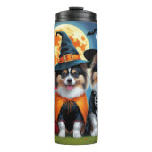 Keeshond Honden Pompoen Halloween Grappig Thermosbeker (Voorkant)