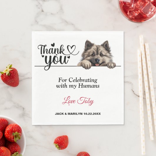 Keeshond Honden Trouw Servetten Met Foto (Insitu)