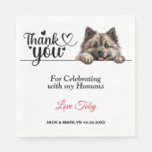 Keeshond Honden Trouw Servetten Met Foto (Voorkant)