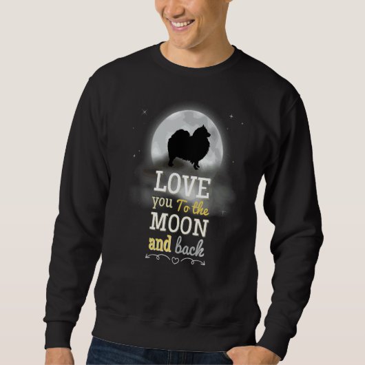 Keeshond hondenliefde naar de maan trui (Voorkant)