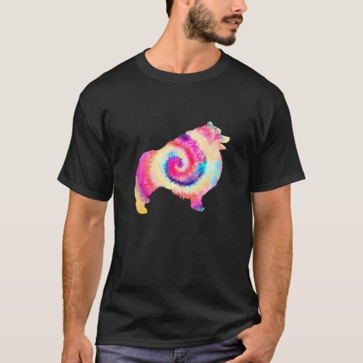 Keeshond Hondenliefhebber Dog Owner Tie Dye T-shirt (Voorkant)