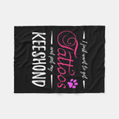 Keeshond Hondenliefhebber Tattoo Funny Dog Mom Gif Fleece Deken (Voorkant (Horizontaal))