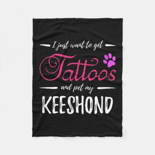 Keeshond Hondenliefhebber Tattoo Funny Dog Mom Gif Fleece Deken (Voorkant)