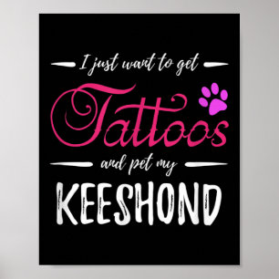 Keeshond Hondenliefhebber Tattoo Funny Dog Mom Gif Poster