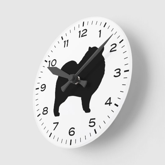 Keeshond Hondenras Silhouette Ronde Klok (Hoek)