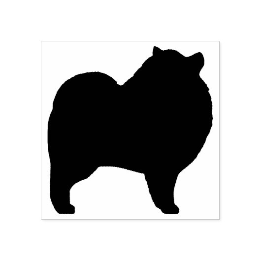 Keeshond Hondenras Silhouette Rubberstempel (Afrduk)