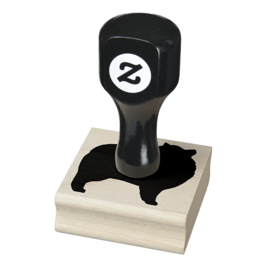Keeshond Hondenras Silhouette Rubberstempel (Stempel)