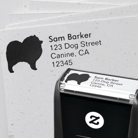 Keeshond Hondenras Silhouette Zelfinktende Stempel