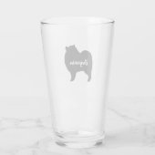 Keeshond hondensilhouet gepersonaliseerd Drink Glas (Achterkant)