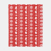 Keeshond hondensilhouetten feestelijk kerstpatroon fleece deken (Voorkant)