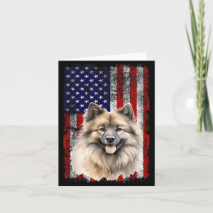 Keeshond-hondliefhebber Amerikaanse vlag 4 juli Pa Kaart
