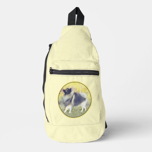 Keeshond in Aspen Schilderen Schattigee Originele  Sling Bag (Voorkant)