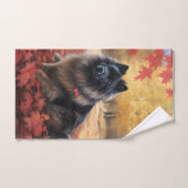 Keeshond in Herfst laat Herfst inspireren Bad Handdoek (Handdoek)