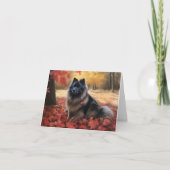 Keeshond in Herfst laat Herfst inspireren Kaart (Voorkant)