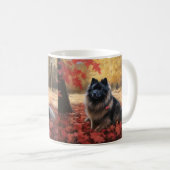 Keeshond in Herfst laat Herfst inspireren Koffiemok (Voorkant rechts)