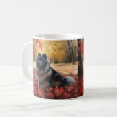 Keeshond in Herfst laat Herfst inspireren Koffiemok (Voorkant links)