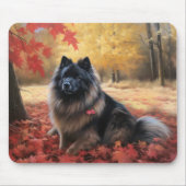 Keeshond in Herfst laat Herfst inspireren Muismat (Voorkant)