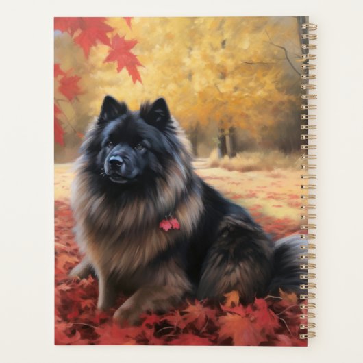 Keeshond in Herfst laat Herfst inspireren Planner (Achterkant)