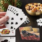 Keeshond in Herfst laat Herfst inspireren Pokerkaarten (Insitu)