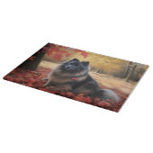 Keeshond in Herfst laat Herfst inspireren Snijplank (Hoek)