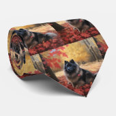 Keeshond in Herfst laat Herfst inspireren Stropdas (Opgerold)