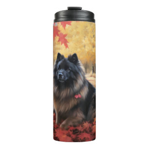 Keeshond in Herfst laat Herfst inspireren Thermosbeker