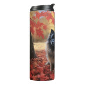Keeshond in Herfst laat Herfst inspireren Thermosbeker (Gedraaid links)