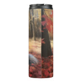 Keeshond in Herfst laat Herfst inspireren Thermosbeker (Achterkant)