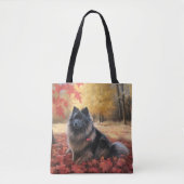 Keeshond in Herfst laat Herfst inspireren Tote Bag (Voorkant)