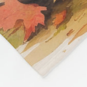 Keeshond in het najaar verlaat Thanksgiving kunst Fleece Deken (Hoek)