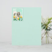 Keeshond in Tulips Painting Original Dog Art (Staand voorkant)