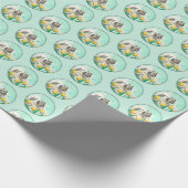 Keeshond in Tulips Painting Original Dog Art Cadeaupapier (Hoek)