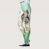 Keeshond in Tulips Painting Original Dog Art Leggings (Links)