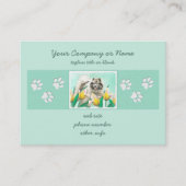 Keeshond in Tulips Painting Original Dog Art Visitekaartje (Voorkant)