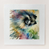 Keeshond in Watercolor 150624AREF123 - Watercolor Legpuzzel (Horizontaal)