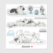 Keeshond Keeshonden Keesies Dogs Vinyl Sticker Set (Vel)