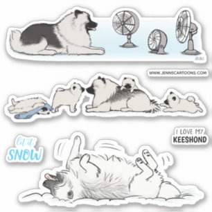 Keeshond Keeshonden Keesies Dogs Vinyl Sticker Set