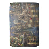 Keeshond Kerst Feestelijke Reis Badmat (Voorkant Verticaal)