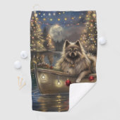 Keeshond Kerst Feestelijke Reis Golfhanddoek (Insitu)