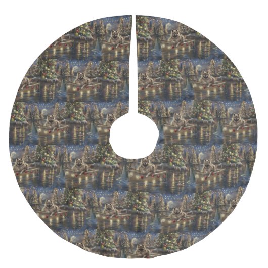 Keeshond Kerst Feestelijke Reis Kerstboom Rok (Voorkant)