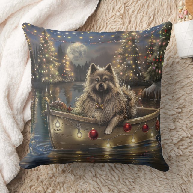 Keeshond Kerst Feestelijke Reis Kussen (Deken)