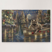 Keeshond Kerst Feestelijke Reis Legpuzzel (Horizontaal)