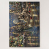 Keeshond Kerst Feestelijke Reis Legpuzzel (Verticaal)