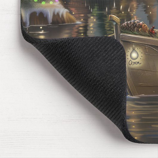 Keeshond Kerst Feestelijke Reis Muismat (Hoek)