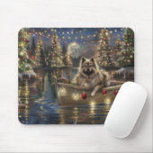 Keeshond Kerst Feestelijke Reis Muismat (Met muis)