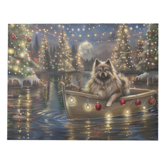 Keeshond Kerst Feestelijke Reis Notitieblok (Voorkant)