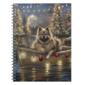 Keeshond Kerst Feestelijke Reis Notitieboek (Voorkant)