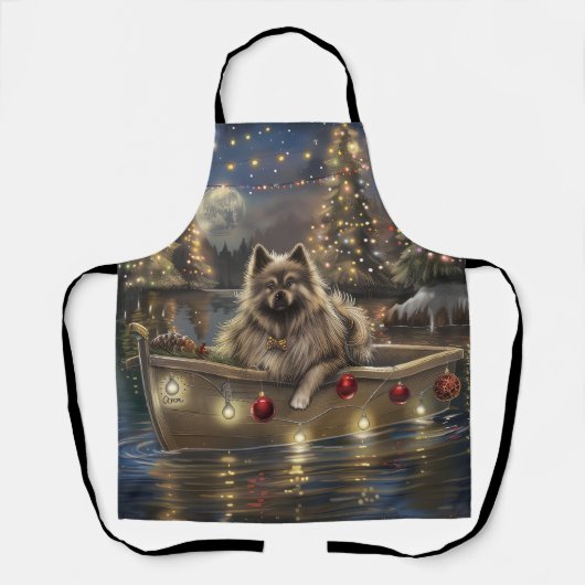 Keeshond Kerst Feestelijke Reis Schort (Voorkant)