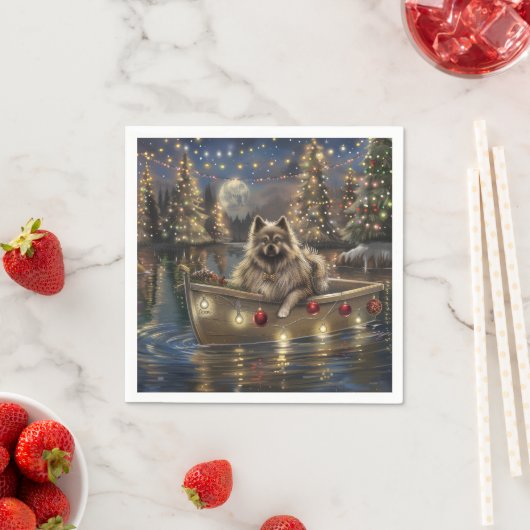 Keeshond Kerst Feestelijke Reis Servet (Insitu)
