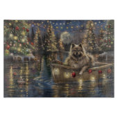 Keeshond Kerst Feestelijke Reis Snijplank (Voorkant)